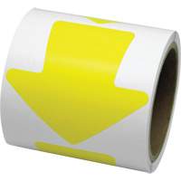 Coloured Floor Marking Decals, Arrow, 4" L x 4" W, Yellow, Vinyl Helyx Safety & Industrial Supplies