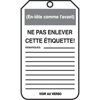 Lockout Tags, Cardstock, 3-1/8" W x 5-7/8" H, French Helyx Safety & Industrial Supplies