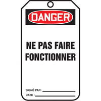 Lockout Tags, Cardstock, 3-1/8" W x 5-7/8" H, French Helyx Safety & Industrial Supplies