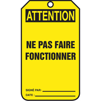 Lockout Tags, Cardstock, 3-1/8" W x 5-7/8" H, French Helyx Safety & Industrial Supplies