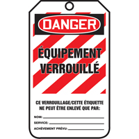 Lockout Tags, Cardstock, 3-1/8" W x 5-7/8" H, French Helyx Safety & Industrial Supplies