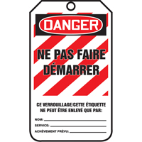 Lockout Tags, Cardstock, 3-1/8" W x 5-7/8" H, French Helyx Safety & Industrial Supplies