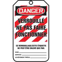 Lockout Tags, Cardstock, 3-1/8" W x 5-7/8" H, French Helyx Safety & Industrial Supplies