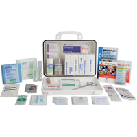 Trousses de premiers soins pour entrepreneur, Dispositif m&eacute;dical Classe 1, Boîte en plastique Helyx Safety & Industrial Supplies
