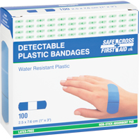 Bandages, Rectangulaire/carr&eacute;e, 3", Plastique d&eacute;tectable, St&eacute;rile Helyx Safety & Industrial Supplies