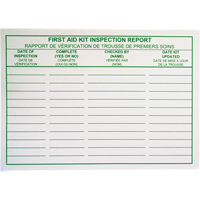 First Aid Kit Inspection Report Cards Helyx Safety & Industrial Supplies