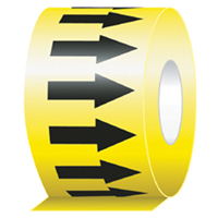 Directional Flow Arrow Tapes, 108', Black on Yellow Helyx Safety & Industrial Supplies