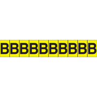 Rep&egrave;res adh&eacute;sifs &agrave; lettres individuelles, B, 1" h, Noir sur jaune Helyx Safety & Industrial Supplies