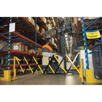 Expandable Barrier, 37" H x 11' L, Black/Yellow Helyx Safety & Industrial Supplies