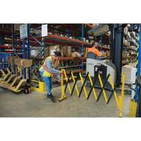Expandable Barrier, 37" H x 11' L, Black/Yellow Helyx Safety & Industrial Supplies