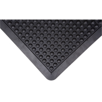 Tapis antifatigue en d&ocirc;me, &agrave; bulles, 2' x 3' x 1/2", Noir, Caoutchouc Helyx Safety & Industrial Supplies