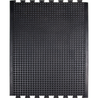 Tapis antifatigue en d&ocirc;me, &agrave; bulles, 3' x 4' x 1/2", Noir, Caoutchouc Helyx Safety & Industrial Supplies