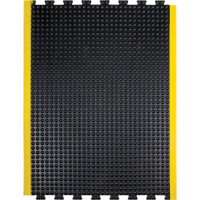 Tapis antifatigue en d&ocirc;me, &agrave; bulles, 3' x 4' x 1/2", Noir, Caoutchouc Helyx Safety & Industrial Supplies