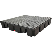 Palette emboîtable sans drain pour contr&ocirc;le des d&eacute;versements, Capacit&eacute; de d&eacute;versement 66 gal. US, 49" x 49" x 10,5" Helyx Safety & Industrial Supplies