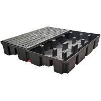 Palette emboîtable sans drain pour contr&ocirc;le des d&eacute;versements, Capacit&eacute; de d&eacute;versement 66 gal. US, 49" x 49" x 10,5" Helyx Safety & Industrial Supplies