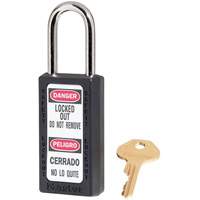 Cadenas de s&eacute;curit&eacute; Zenex 411, Noir, Cl&eacute;s identiques, Thermoplastique, Largeur de 1-1/2" Helyx Safety & Industrial Supplies