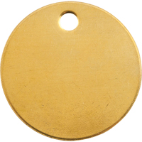 &eacute;tiquettes vierges, Laiton, 1,25" dia. Helyx Safety & Industrial Supplies