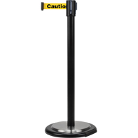 Free-Standing Crowd Control Barrier, Steel, 35" H, Yellow Tape, 7' Tape Length Helyx Safety & Industrial Supplies