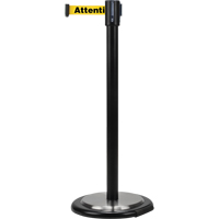 Free-Standing Crowd Control Barrier, Steel, 35" H, Yellow Tape, 7' Tape Length Helyx Safety & Industrial Supplies