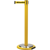 Free-Standing Crowd Control Barrier, Steel, 35" H, Yellow Tape, 7' Tape Length Helyx Safety & Industrial Supplies