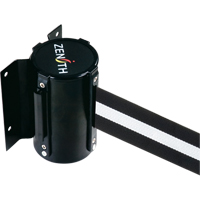 Barri&egrave;re &agrave; fixation murale, Acier, Fixation par vis, 7', Ruban Noir/Blanc Helyx Safety & Industrial Supplies
