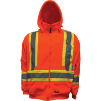 Chandail &agrave; capuchon de s&eacute;curit&eacute; en molleton, Molleton/Polyester, Petit, Orange Helyx Safety & Industrial Supplies