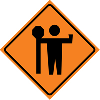 Enseigne enroulable de circulation signaleur, 29-1/2" x 29-1/2", Vinyle, Pictogramme Helyx Safety & Industrial Supplies