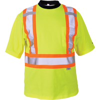 T-shirt de s&eacute;curit&eacute;, Polyester, Moyen, Jaune lime haute visibilit&eacute; Helyx Safety & Industrial Supplies