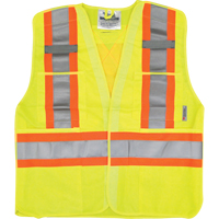 Traffic Safety Vest, High Visibility Lime-Yellow, Medium/Small, Polyester Helyx Safety & Industrial Supplies