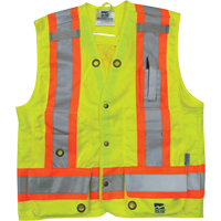 Veste de s&eacute;curit&eacute; pour arpenteur, Jaune lime haute visibilit&eacute;, Petit, Polyester Helyx Safety & Industrial Supplies