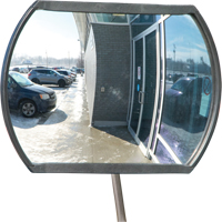Roundtangular Convex Mirror with Telescopic Arm, 12" H x 18" W, Indoor/Outdoor Helyx Safety & Industrial Supplies