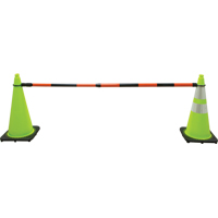 Barre pour c&ocirc;ne de circulation r&eacute;tractable, Longueur d&eacute;ploy&eacute;e de 7' 5'', Noir/Orange Helyx Safety & Industrial Supplies