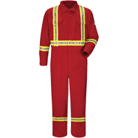 Combinaisons de luxe r&eacute;sistantes au feu avec bordures r&eacute;fl&eacute;chissantes, Taille 38, Rouge, 5,6 cal/cm² Helyx Safety & Industrial Supplies