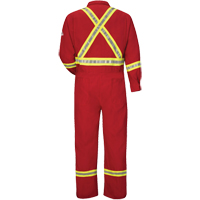 Combinaisons de luxe r&eacute;sistantes au feu avec bordures r&eacute;fl&eacute;chissantes, Taille 38, Rouge, 5,6 cal/cm² Helyx Safety & Industrial Supplies