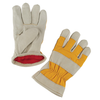 Premium Winter-Lined Work Gloves, Medium, Grain Pigskin Palm, Foam Fleece Inner Lining Helyx Safety & Industrial Supplies