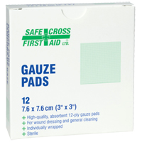Gaze, Tampon, 3" lo x 3" la, St&eacute;rile, Dispositif m&eacute;dical Classe 1 Helyx Safety & Industrial Supplies