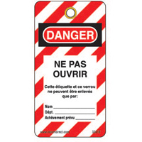 &eacute;tiquettes de verrouillage, Plastique, 3" la x 5-3/4" h, Français Helyx Safety & Industrial Supplies