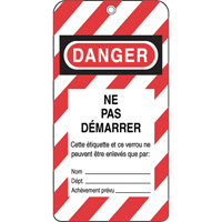 &eacute;tiquettes de verrouillage, Plastique, 3" la x 5-3/4" h, Français Helyx Safety & Industrial Supplies