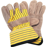 Gants d'ajusteur avec paume double, Grand, Paume en Cuir de vache refendu, Doublure en Coton Helyx Safety & Industrial Supplies