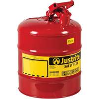 Safety Cans, Type I, Steel, 5 US gal., Red, FM Approved/UL/ULC Listed Helyx Safety & Industrial Supplies
