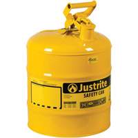 Bidons s&eacute;curitaires, Type I, Acier, 5 gal. US, Jaune, Homologu&eacute; FM/List&eacute; UL/ULC Helyx Safety & Industrial Supplies