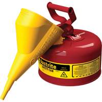 Bidons s&eacute;curitaires, Type I, Acier, 1 gal. US, Rouge, Homologu&eacute; FM/List&eacute; UL/ULC Helyx Safety & Industrial Supplies