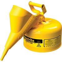 Bidons s&eacute;curitaires, Type I, Acier, 2,5 gal. US, Jaune, Homologu&eacute; FM/List&eacute; UL/ULC Helyx Safety & Industrial Supplies
