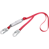 PRO Shock Absorbing Lanyards, 4', Snap Hook Center, Snap Hook Leg Ends, Polyester Helyx Safety & Industrial Supplies