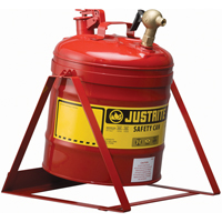 Bidon avec robinet s&eacute;curitaires pour laboratoires, Type I, Acier, 5 gal. US, Rouge, Homologu&eacute; FM Helyx Safety & Industrial Supplies