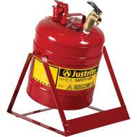Bidon avec robinet s&eacute;curitaires pour laboratoires, Type I, Acier, 5 gal. US, Rouge, Homologu&eacute; FM Helyx Safety & Industrial Supplies