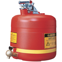 Bidon avec robinet s&eacute;curitaires pour laboratoires, Type I, Acier, 5 gal. US, Rouge, Homologu&eacute; FM Helyx Safety & Industrial Supplies