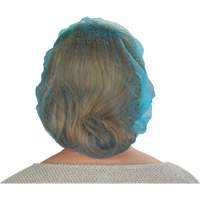 Non-Woven Bouffant Caps, Polypropylene, 21"/Large, Blue Helyx Safety & Industrial Supplies