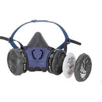 Respirateur &agrave; demi-masque 7000 pr&eacute;-assembl&eacute; pour la peinture pulv&eacute;ris&eacute;e/pesticides, &eacute;lastom&egrave;re/Thermoplastique, Moyen Helyx Safety & Industrial Supplies