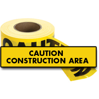Rubans standards pour barricades, Anglais, 3" la x 1000' lo, 2 mils, Noir sur jaune Helyx Safety & Industrial Supplies